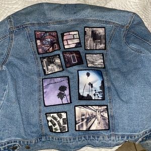 Denim jean jacket with patches